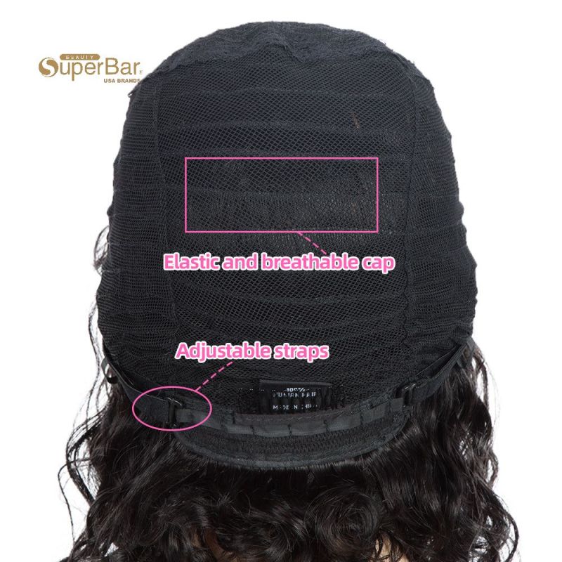 Superbar Short Human Hair Bob Wigs withBangs Curly Wavy Wig for Black Women Ombre ColorWigs with Curly Bangs