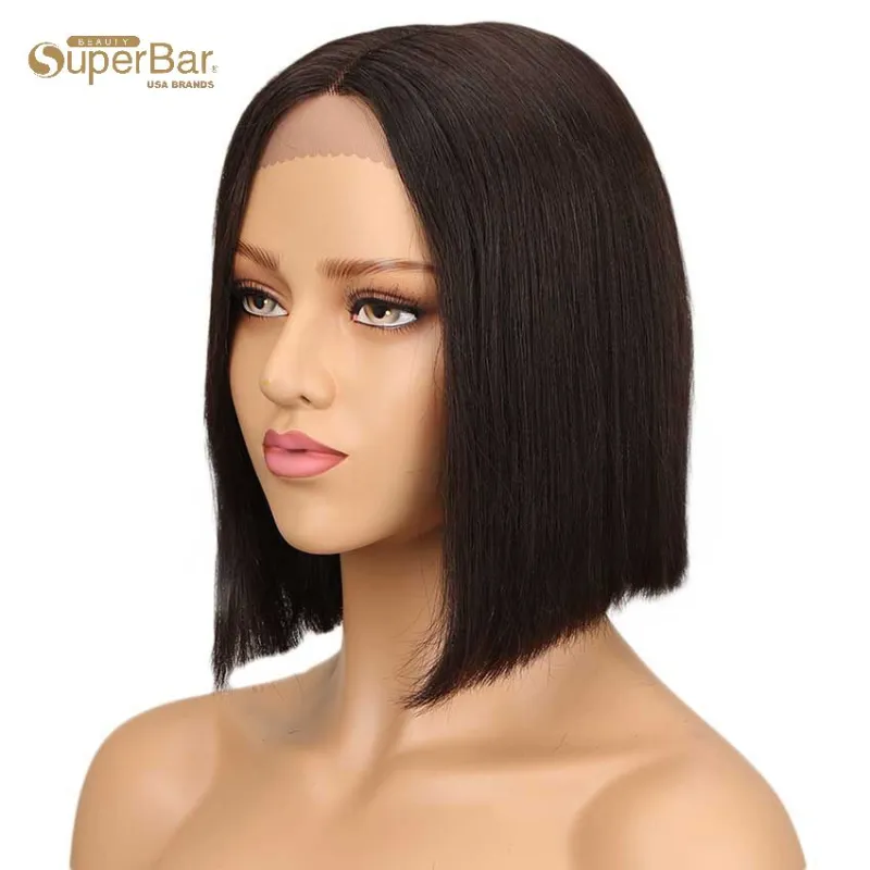 Superbar Straight Lace Part short Bob Wig130% Density 10 Inch 100% Human Hair Wigs