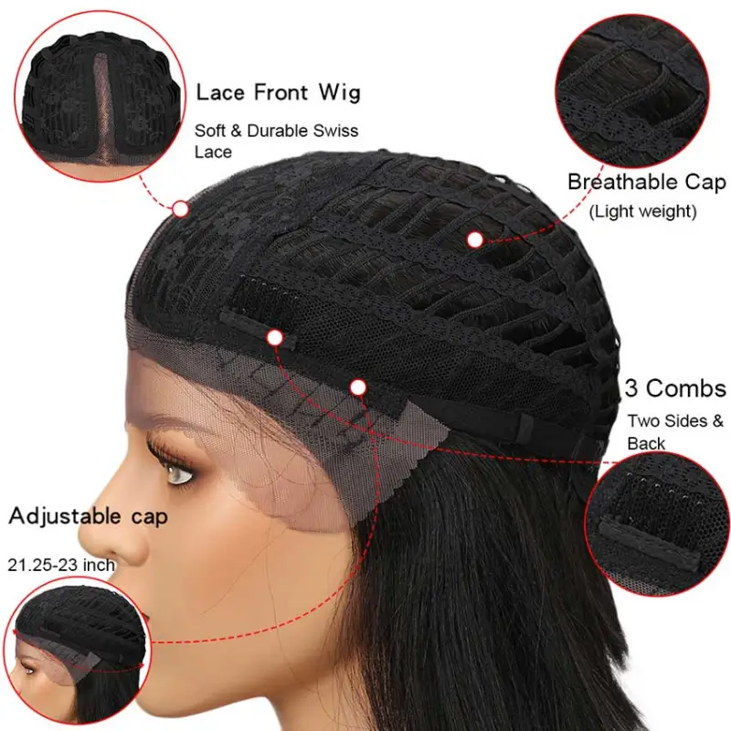 Superbar Straight Lace Part short Bob Wig130% Density 10 Inch 100% Human Hair Wigs