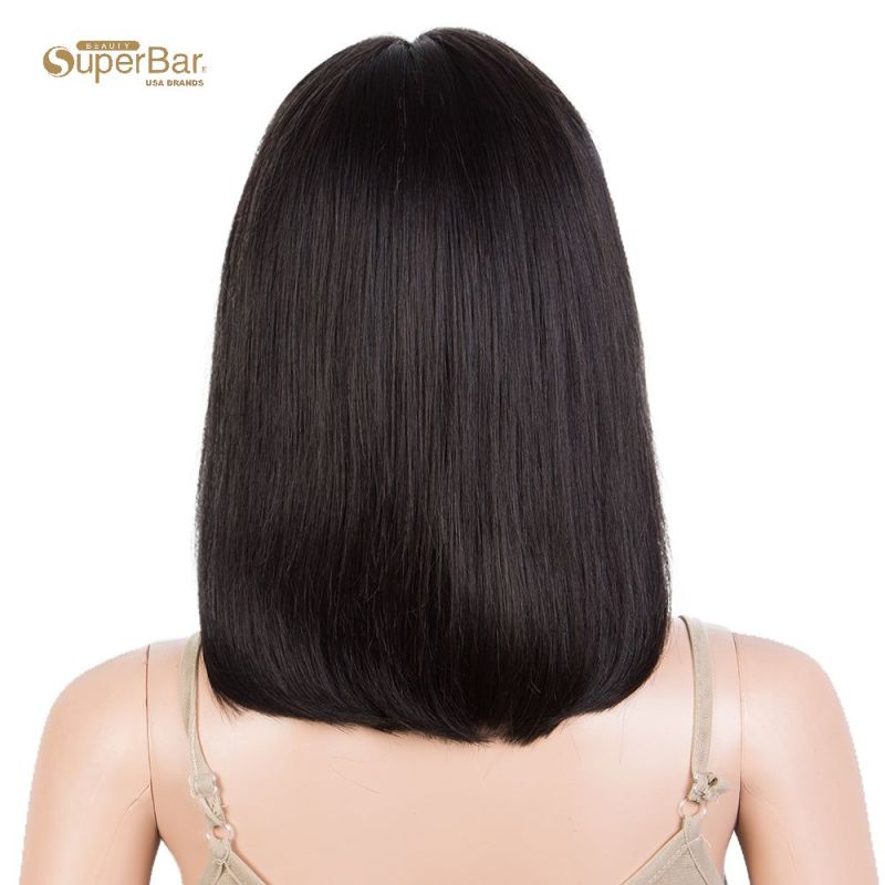 Superbar Human Hair Lace Front Wigs 12 Inch Bob Wig Human Hair Middle Part Lace Wig Black Color