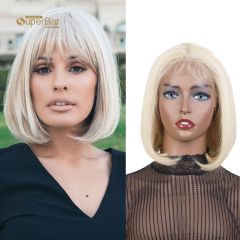 Superbar Short Straight Bob Wigs Human Hair13x4 Lace Front Wigs Pre Plucked with Baby Hair 11Inch