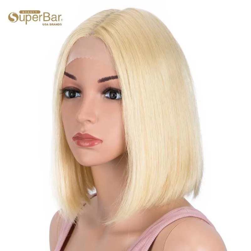 Superbar Straight Lace Part short Bob Wig130% Density 10 Inch 100% Human Hair Wigs