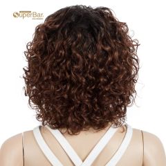 Superbar Short Bouncy Curly Wigs For WomenCute Human Hair Bob Wigs 4 Colors