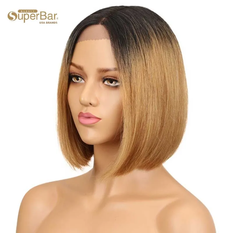 Superbar Straight Lace Part short Bob Wig130% Density 10 Inch 100% Human Hair Wigs