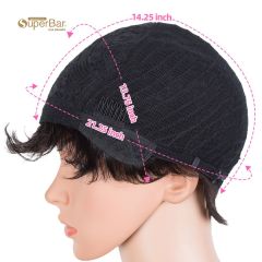 Superbar Human Hair Wigs 9 Inch short CurlyPixie Wig 2 Colors