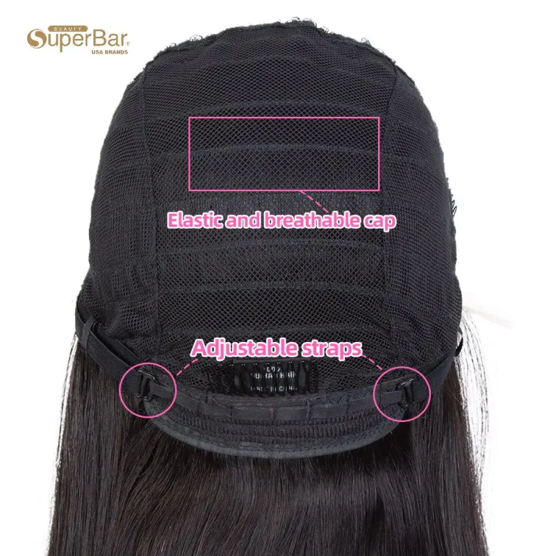 Superbar Human Hair Lace Front Wigs 12 Inch Bob Wig Human Hair Middle Part Lace Wig Black Color