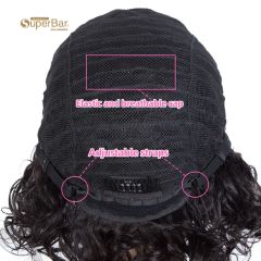 Superbar Short Bouncy Curly Wigs For WomenCute Human Hair Bob Wigs 4 Colors