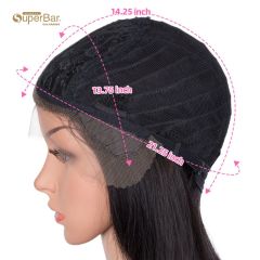 Superbar Human Hair Lace Front Wigs 12 Inch Bob Wig Human Hair Middle Part Lace Wig Black Color