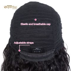 Superbar Short Curly Wavy Human Hair BobWigs with Bangs for Black Women 100% Human HairWigs with Bangs Ombre Brown Color