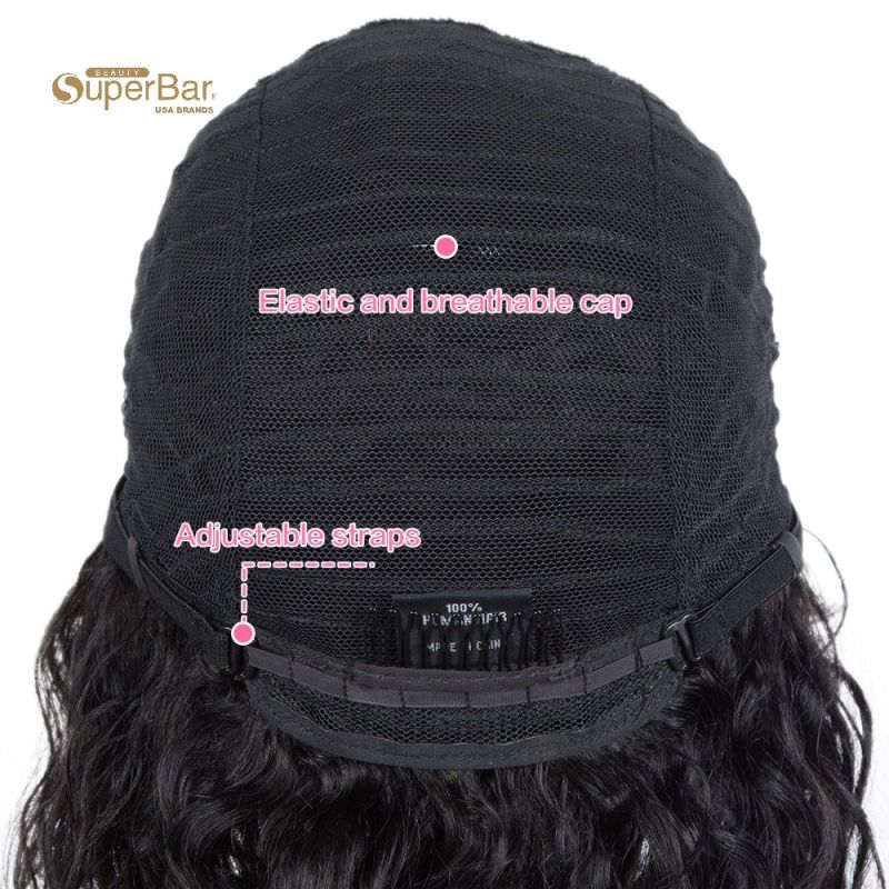 Superbar Short Curly Wavy Human Hair BobWigs with Bangs for Black Women 100% Human HairWigs with Bangs Ombre Brown Color