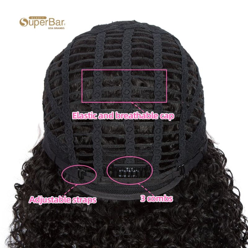 Superbar Human Hair Lace Front Wigs 5 inch Side Lace Part Wigs 12 inch Curly Wavy Wig for Black Women Natural Color