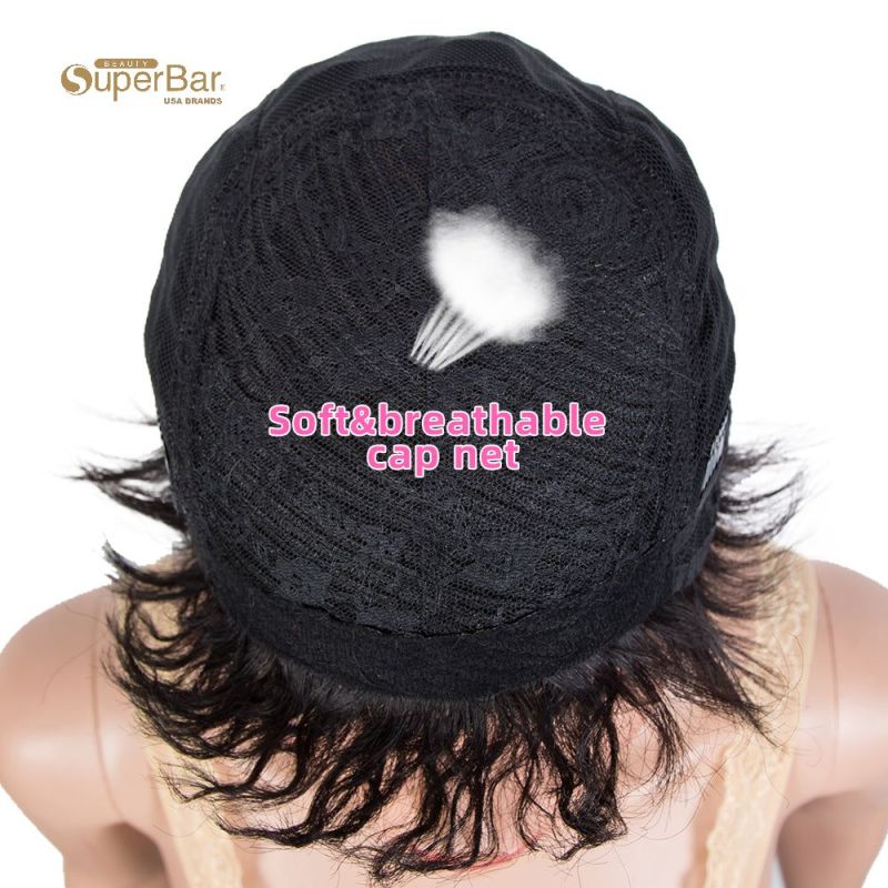 Superbar Human Hair Wigs 9 Inch short CurlyPixie Wig 2 Colors