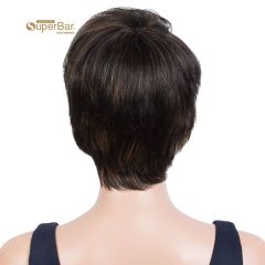 Superbar Human Hair Wigs 9 Inch Short CurlyPixie Wig With Bangs