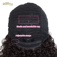 Superbar Brazilian Short Curly Bob Wig Human HairWigs With Bangs Machine Made Wigs For WomenRemy Curly Bob Wig Burgundy Color