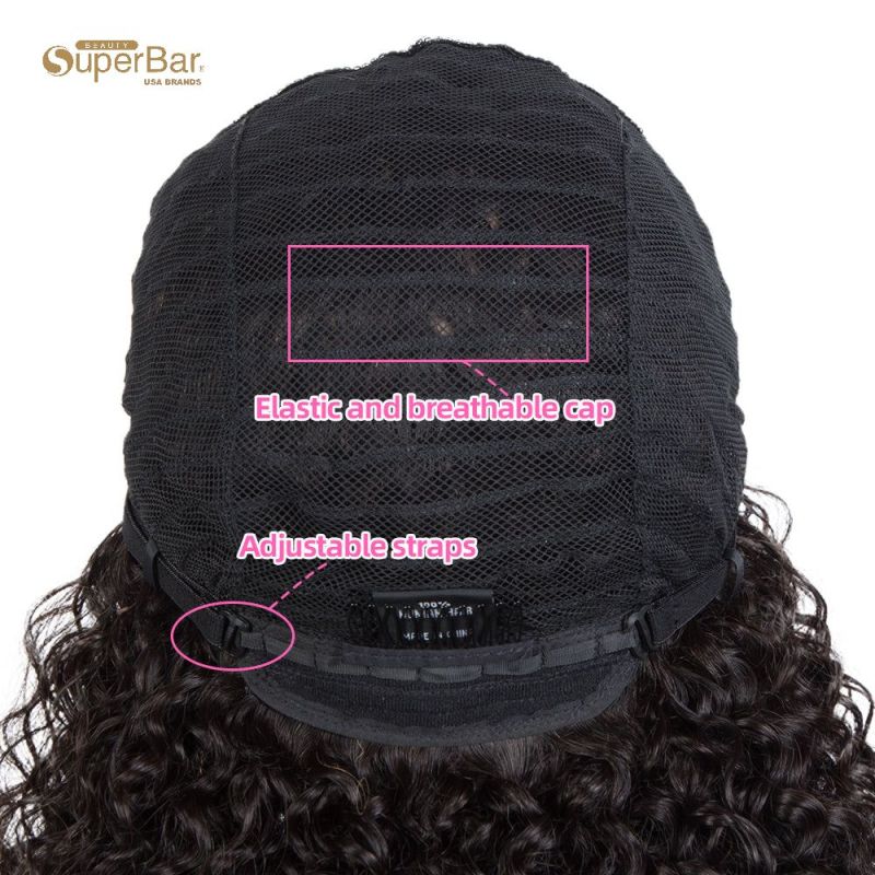 Superbar Brazilian Short Curly Bob Wig Human HairWigs With Bangs Machine Made Wigs For WomenRemy Curly Bob Wig Burgundy Color