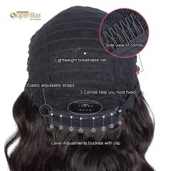 Superba Hightlight Brown Body Wave HumanHair Wigs with Bangs 100% High-quality Human HairWig with Bangs for Black Women 130% Density