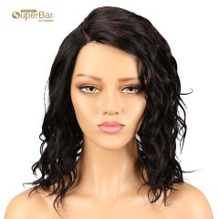 Superbar Human Hair Lace Front Wigs 4.5 inchSide Part Wigs 14 inch Water Wavy Wig for BlackWomen