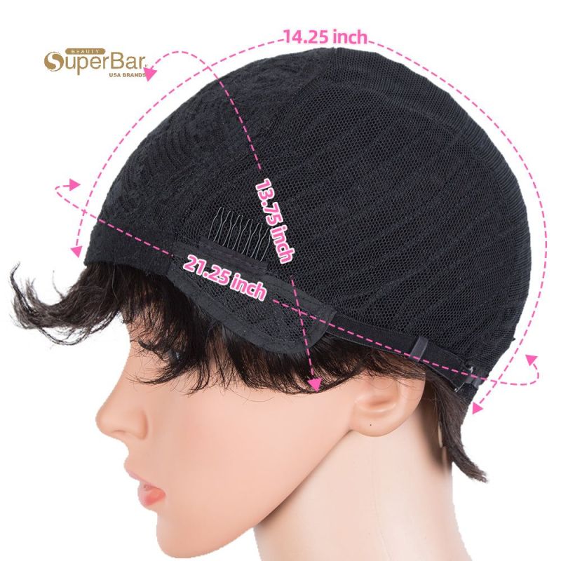 Superbar Human Hair Wigs For Women 9 InchShort Curly Pixie Cut Wigs Colorful wig