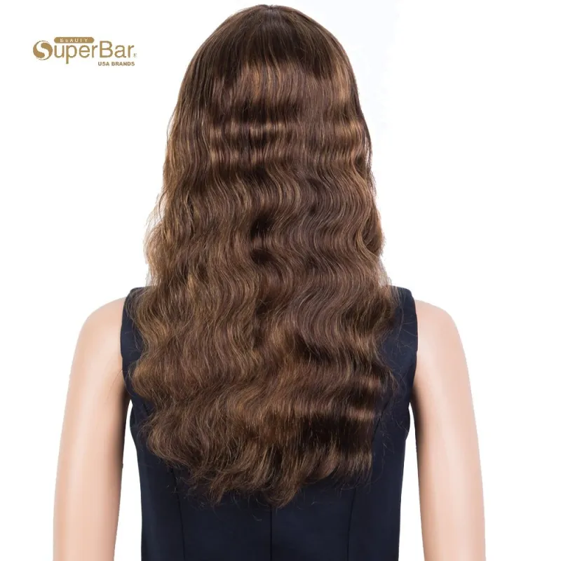 Superba Hightlight Brown Body Wave HumanHair Wigs with Bangs 100% High-quality Human HairWig with Bangs for Black Women 130% Density