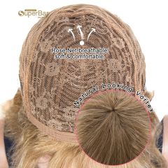 Superbar Hightlight Blonde Body Wave HumanHair Wigs with Bangs 100% High-quality Human HairWig with Bangs for Black Women 130% Density