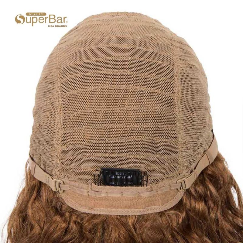 Superbar Natural Curly Wavy Wig 130% Density16-inch Wigs With Bangs