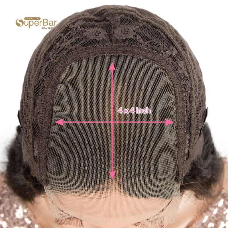 Superbar 4*4 Lace Frontal Wigs Human HairBody Wave Lace Front Wig Pre-plucked Hairline withBaby Hair Wigs Natural Color
