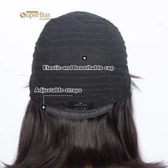 Superbar Short Human Hair Bob Wigs WithBangs Black With Purplr Color Dying Hair Behind EarWigs 10 inch