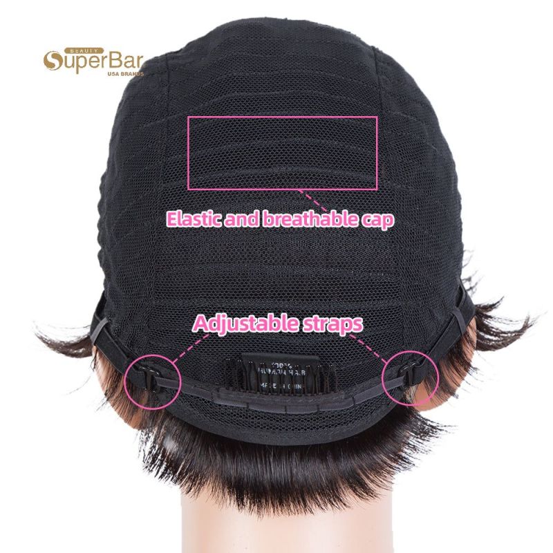 Superbar Human Hair Wigs For Women 9 InchShort Curly Pixie Cut Wigs Colorful wig