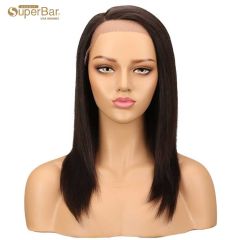 Superbar straight Wig Hand Tied Lace SidePart Wig 18 Inch 130% Density 100% Human Hair Wigs