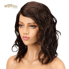 Superbar Human Hair Lace Front Wigs 4.5 inchSide LacePart Wigs 14 inch Water Wavy Wig for BlackWomen Brown Color