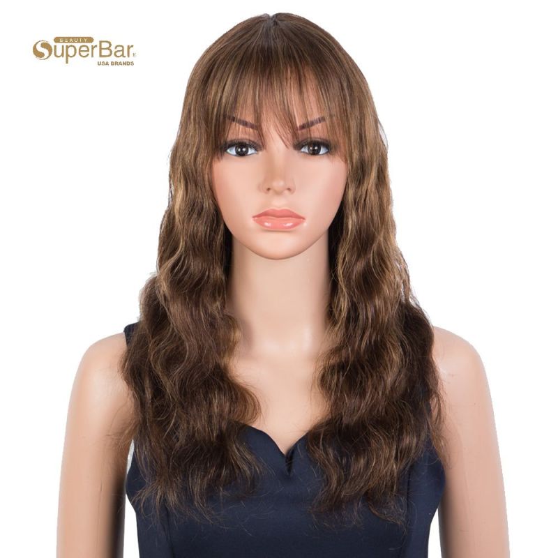 Superba Hightlight Brown Body Wave HumanHair Wigs with Bangs 100% High-quality Human HairWig with Bangs for Black Women 130% Density