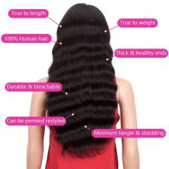 Superbar 13x4 Lace Front Wigs Human HairLoose Body Wave Wigs 150% Density Natural BlackColor