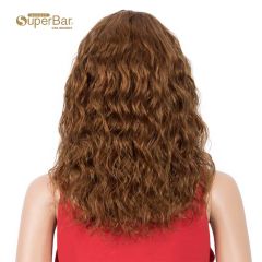 Superbar Natural Curly Wavy Wig 130% Density16-inch Wigs With Bangs