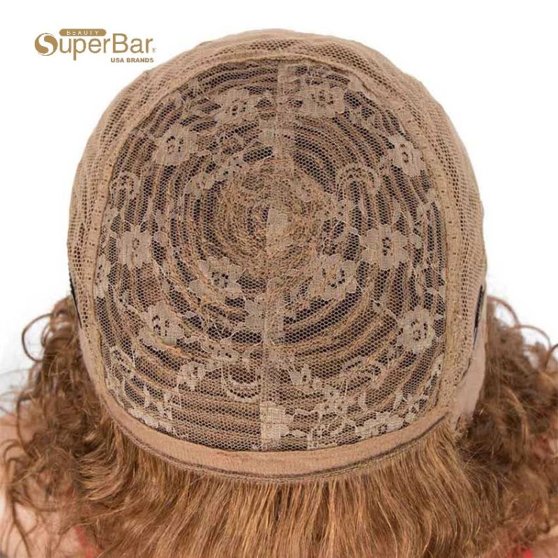 Superbar Natural Curly Wavy Wig 130% Density16-inch Wigs With Bangs