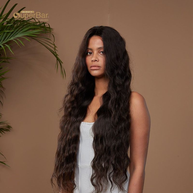 Superbar 13x4 Lace Front Wigs Human HairLoose Body Wave Wigs 150% Density Natural BlackColor