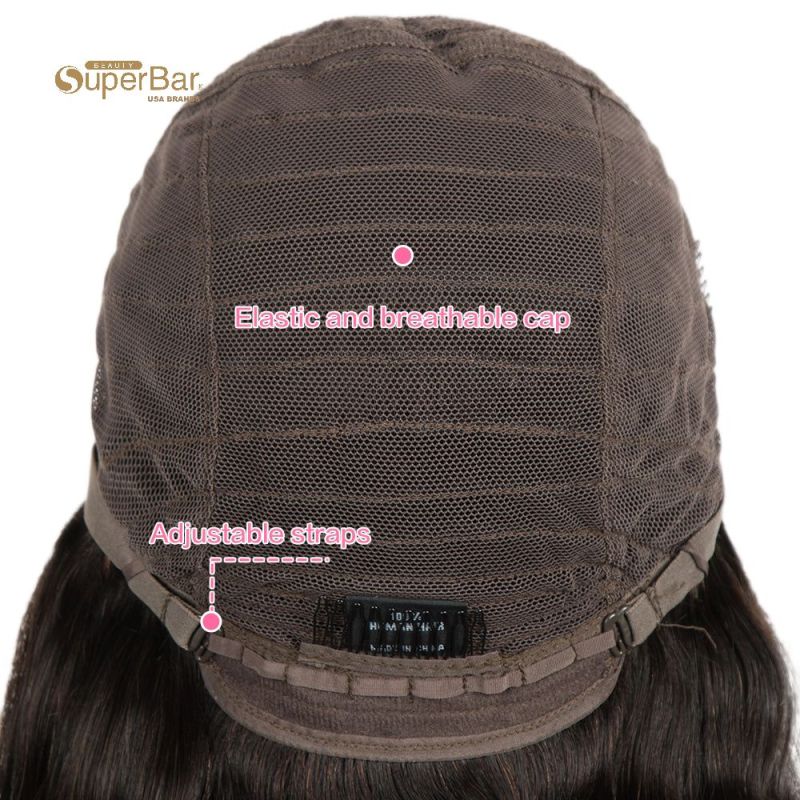 Superbar 4*4 Lace Frontal Wigs Human HairBody Wave Lace Front Wig Pre-plucked Hairline withBaby Hair Wigs Natural Color