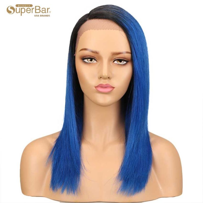 Superbar straight Wig Hand Tied Lace SidePart Wig 18 Inch 130% Density 100% Human Hair Wigs