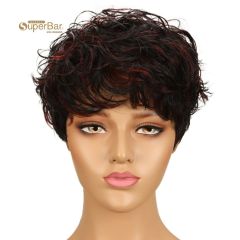 Superbar Human Hair Wigs For Women 9 InchShort Curly Pixie Cut Wigs Colorful wig
