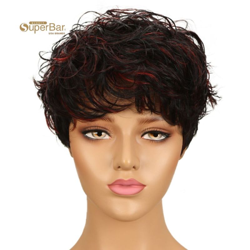 Superbar Human Hair Wigs For Women 9 InchShort Curly Pixie Cut Wigs Colorful wig