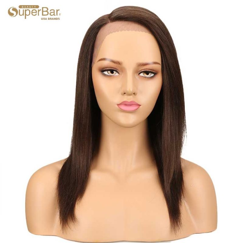 Superbar straight Wig Hand Tied Lace SidePart Wig 18 Inch 130% Density 100% Human Hair Wigs