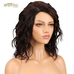 Superbar Human Hair Lace Front Wigs 4.5 inchSide Part Wigs 14 inch Water Wavy Wig for BlackWomen