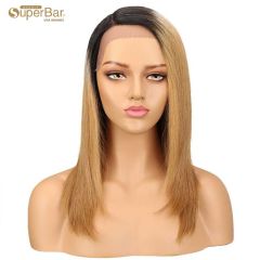 Superbar straight Wig Hand Tied Lace SidePart Wig 18 Inch 130% Density 100% Human Hair Wigs