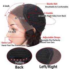 Superbar 13x4 Lace Front Wigs Human HairLoose Body Wave Wigs 150% Density Natural BlackColor