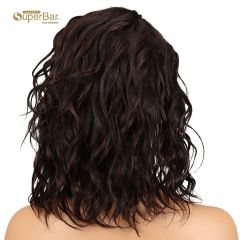 Superbar Human Hair Lace Front Wigs 4.5 inchSide Part Wigs 14 inch Water Wavy Wig for BlackWomen