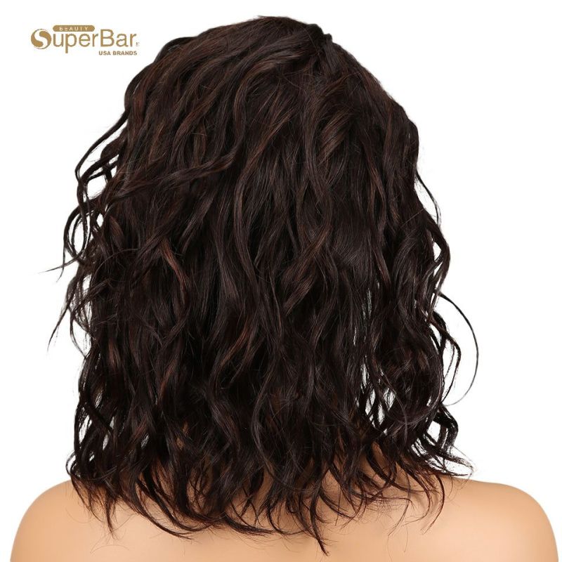 Superbar Human Hair Lace Front Wigs 4.5 inchSide Part Wigs 14 inch Water Wavy Wig for BlackWomen