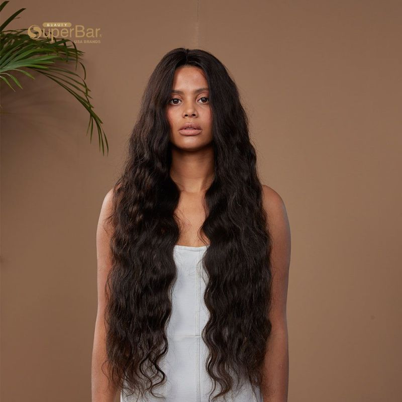 Superbar 13x4 Lace Front Wigs Human HairLoose Body Wave Wigs 150% Density Natural BlackColor