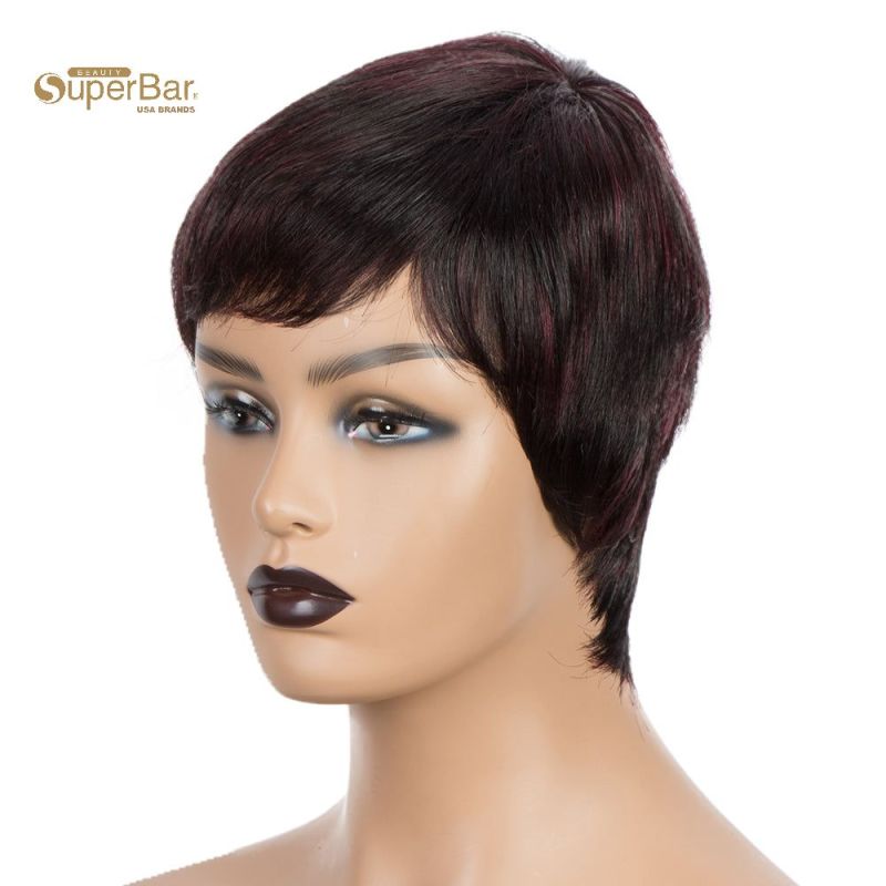 Superbar Human Hair Wigs For Women 9 InchShort Curly Pixie Cut Wigs