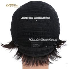 Superbar Human Hair Lace Front Wigs 5.5 inchSide LacePart Wigs Pixie Cut Bob Wig for BlackWomen Light Purple Color