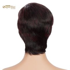Superbar Human Hair Wigs For Women 9 InchShort Curly Pixie Cut Wigs