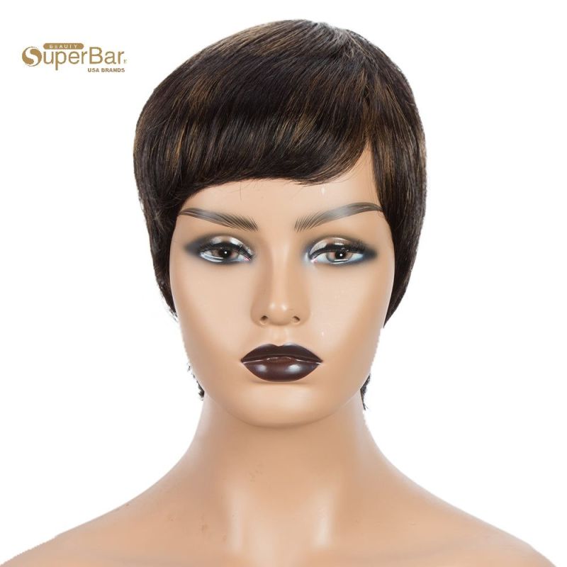 Superbar Human Hair Wigs For Women 9 InchShort Curly Pixie Cut Wigs